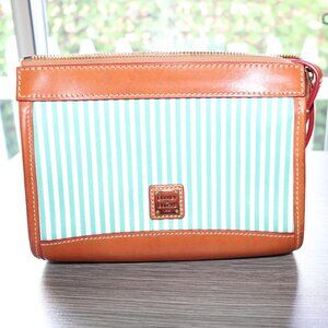 Dooney & Bourke Shoulder Zip Crossbody Preppy Green Stripe Leather Purse